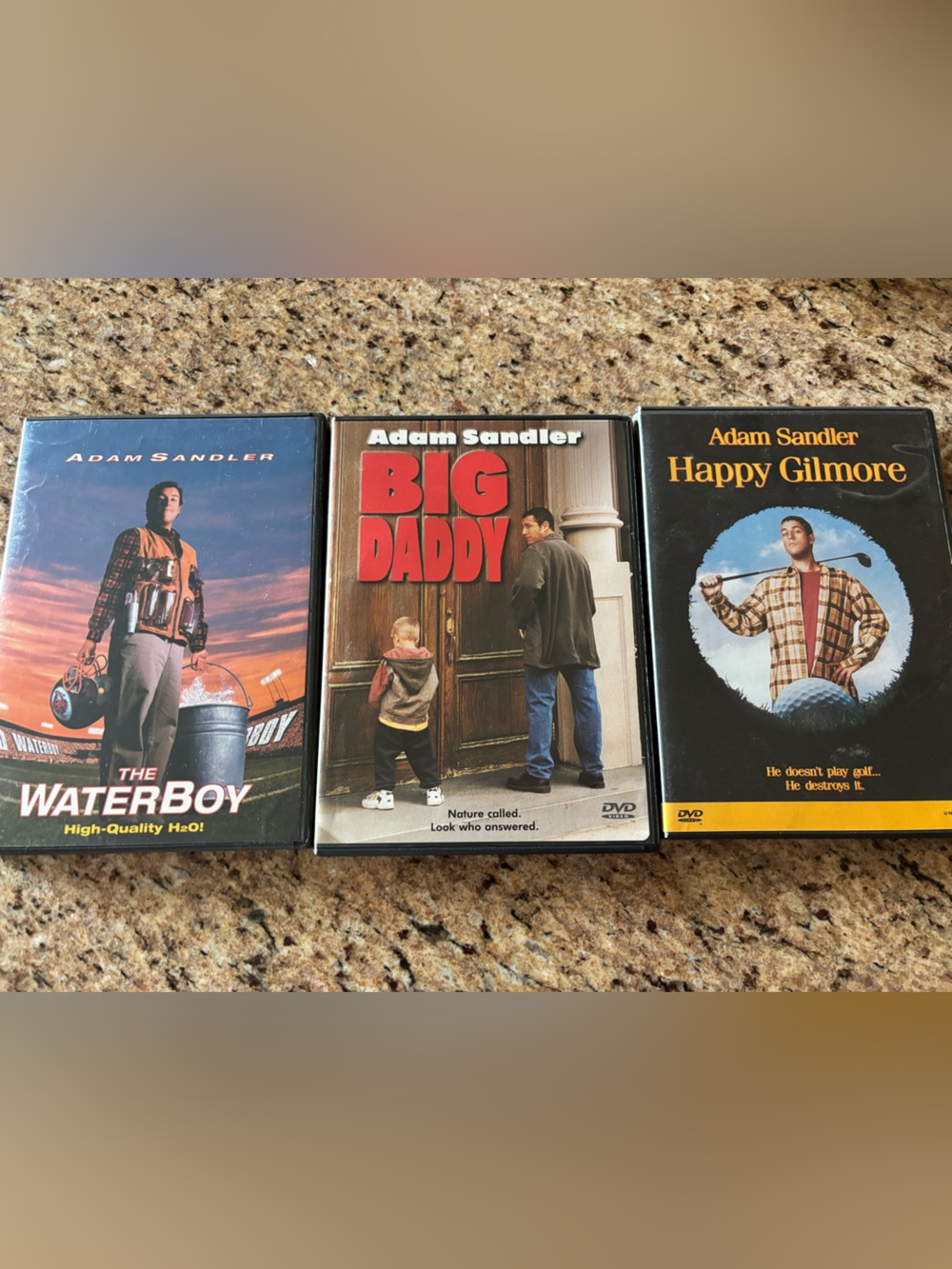 Adam Sandler DVD Set — The Waterboy, Big Daddy, Happy Gilmore